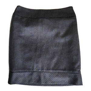 ANN TAYLOR Blue Black Lined Side Zipper Pencil Skirt Womens Size 0